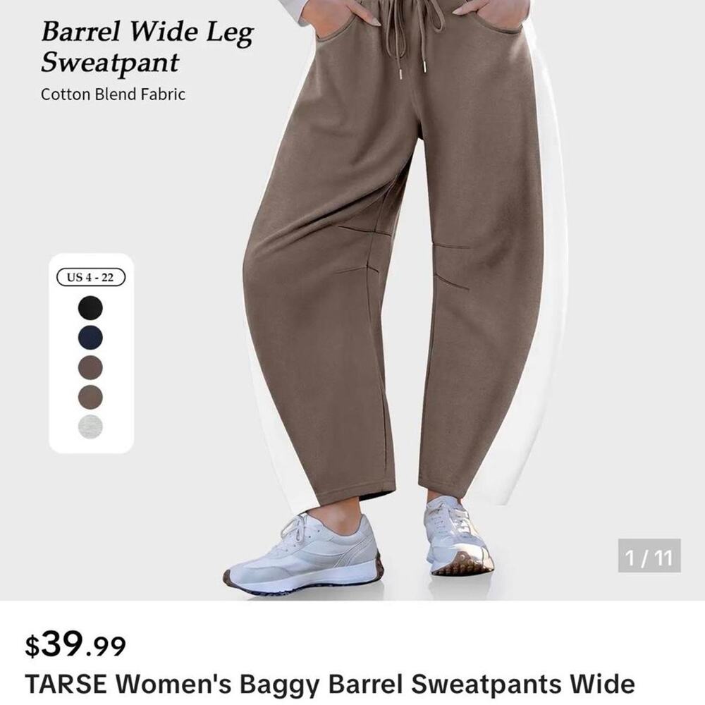 Tarse brown barrel leg sweatpants